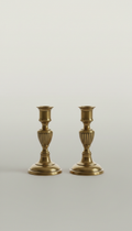 Victorian brass candlestick pair