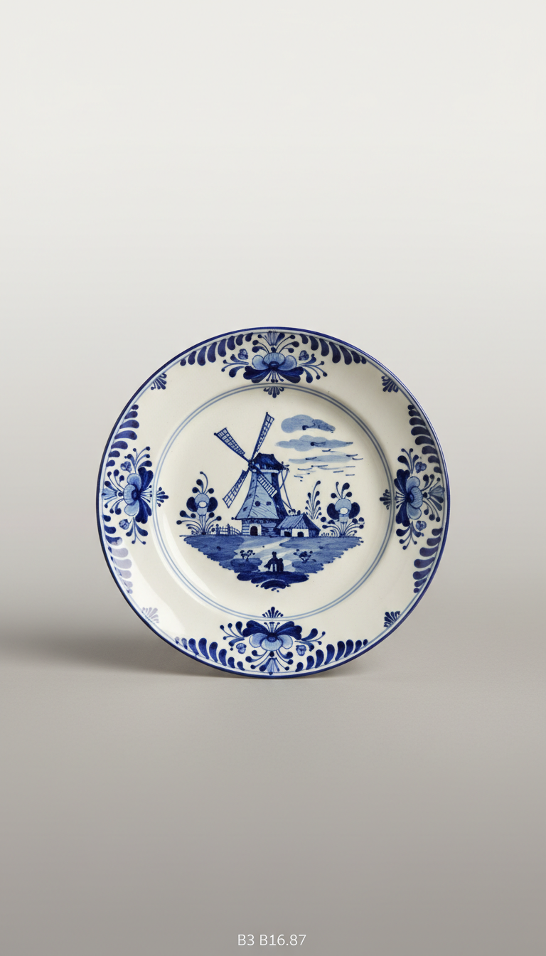 Hand-painted Delft ceramic plate