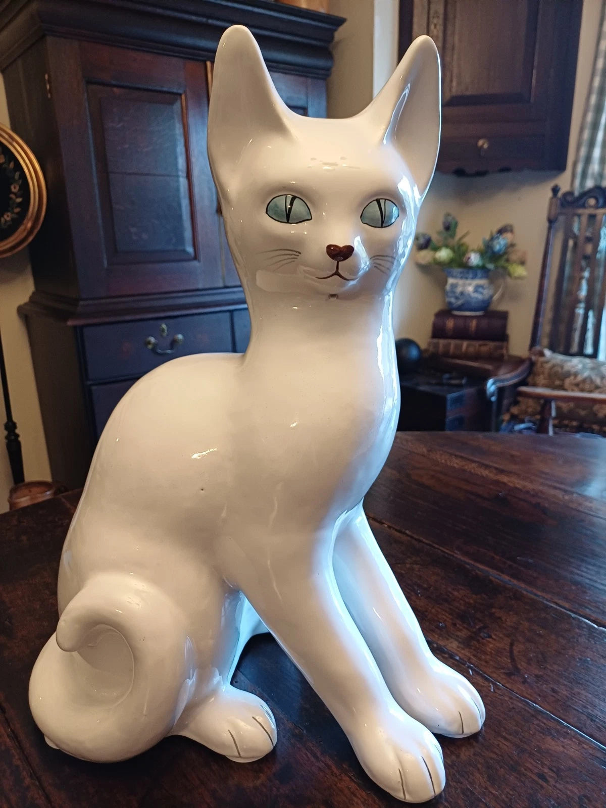 Rare 1960s Italian Ceramic Cat by Raymor 47cm