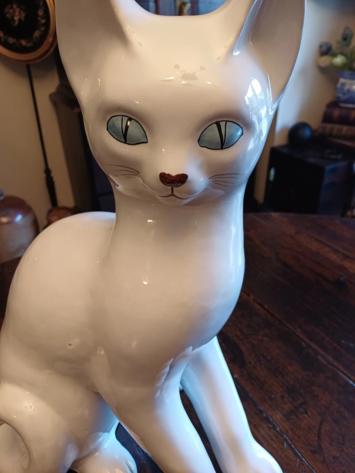 Rare 1960s Italian Ceramic Cat by Raymor 47cm