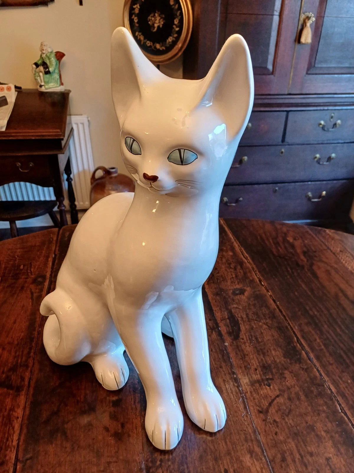 Rare 1960s Italian Ceramic Cat by Raymor 47cm