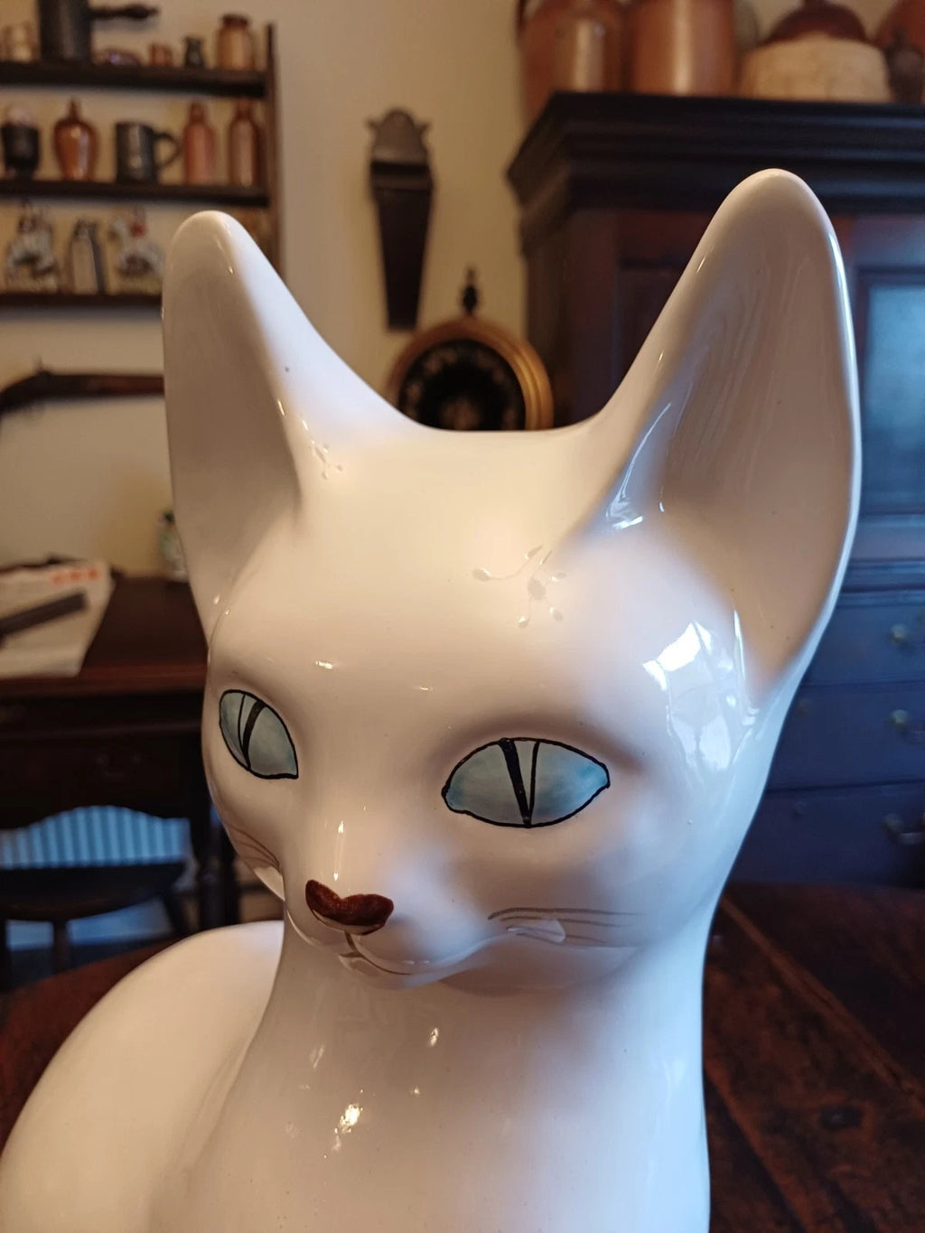 Rare 1960s Italian Ceramic Cat by Raymor 47cm