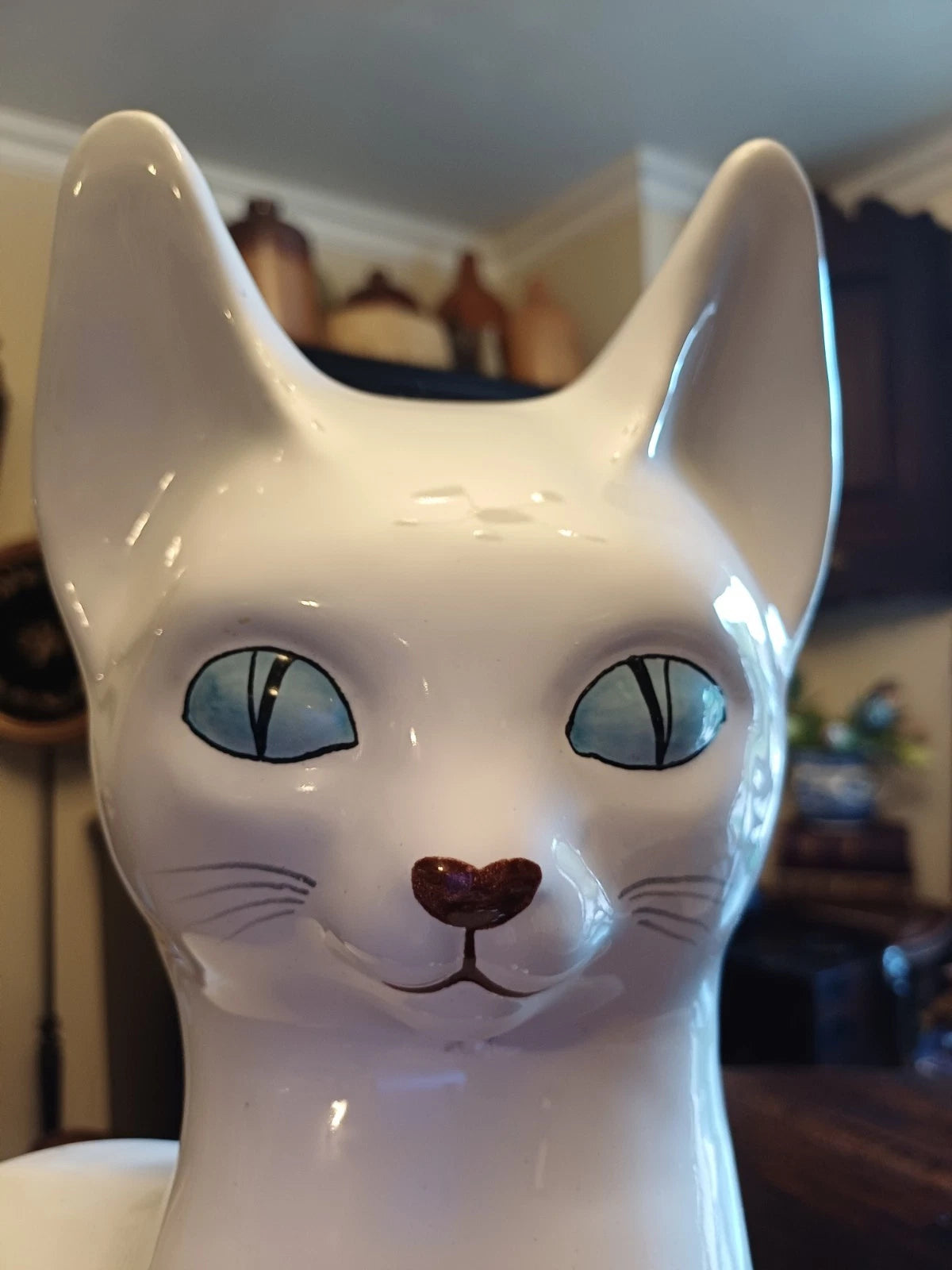 Rare 1960s Italian Ceramic Cat by Raymor 47cm